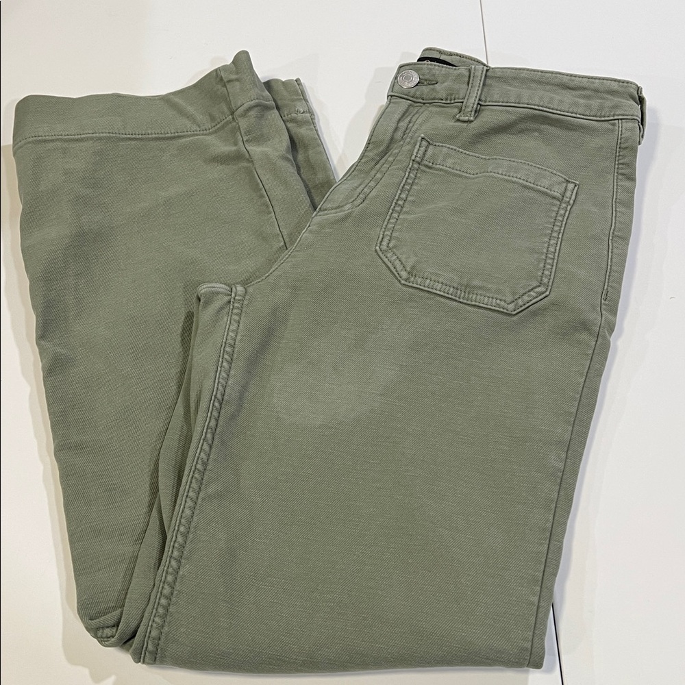 Quince Olive Green Wide Leg Jeans